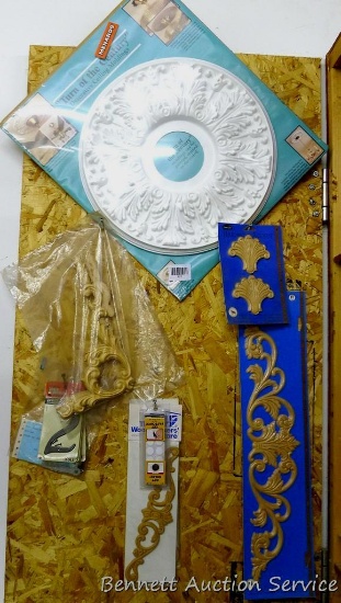 Decorative moldings, see pictures. Largest is 16" dia.
