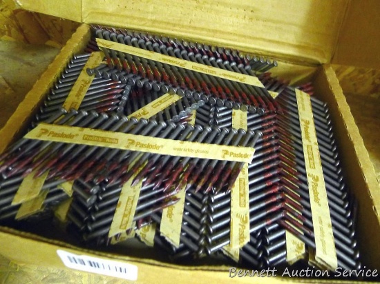 Partial box Paslode 2-1/2" x .148 smooth shank heat treated nails.