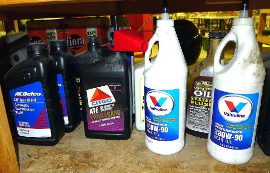 No shipping. Quart and partial quart of Valvoline SAE 80W-90 gear oil; 2 quarts ACDelco Automatic