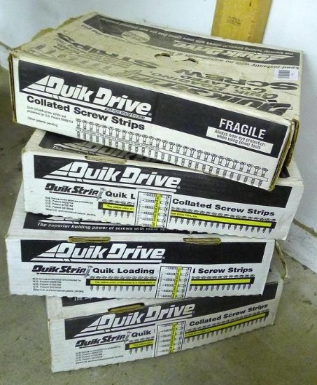 4 Partial boxes of Quik Strip Quik Loading Collated Screw Strips incl 1-1/4" and 2". Two 2" may be