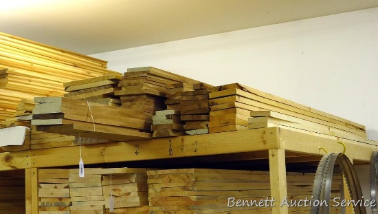 Boards up to 10' long and 12" wide including pine, cherry and possibly others.