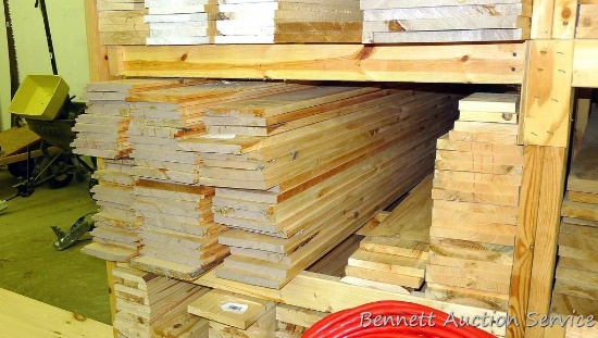 8" and 10" pine car siding plus 8" pine boards all around 8' plus some other boards.