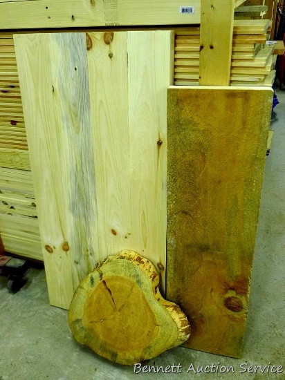 3 Pieces of pine wood, largest is 23" x 48" x 1-5/8" thick.