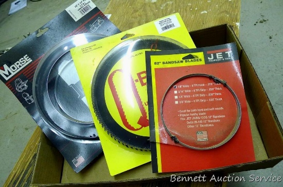 NIP bandsaw blades are 82" x 3/8, 82" x 1/2" and 82" x 1/8".