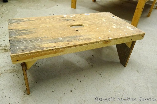 Homemade bench is 36" x 18" x 14" tall.