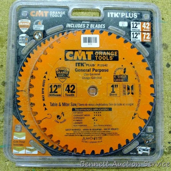 CMT 12" table & miter saw blades 42 teeth & 72 teeth NIP.