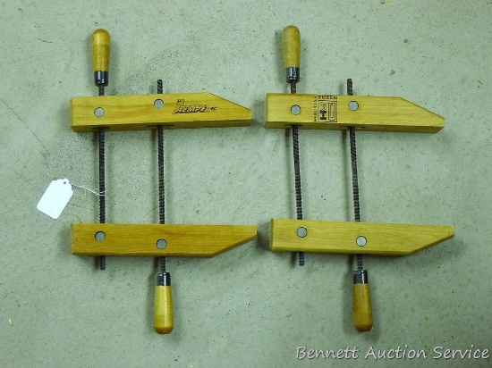 Pair of nice Hempe 8" wood clamps.
