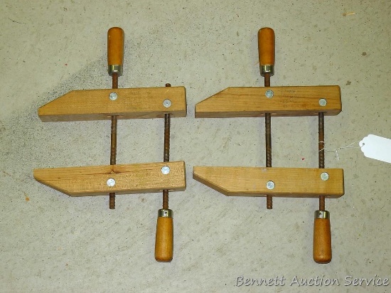 Pair of nice No 1 10" Jorgensen wood clamps.