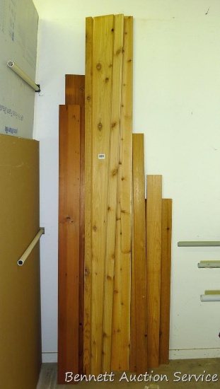 Nice variety of cedar lumber 1" & 2". Largest is 5-1/2" x 8'.