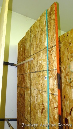 Two full sheets of 1/2" OSB; partial sheet of 1/2" OSB.
