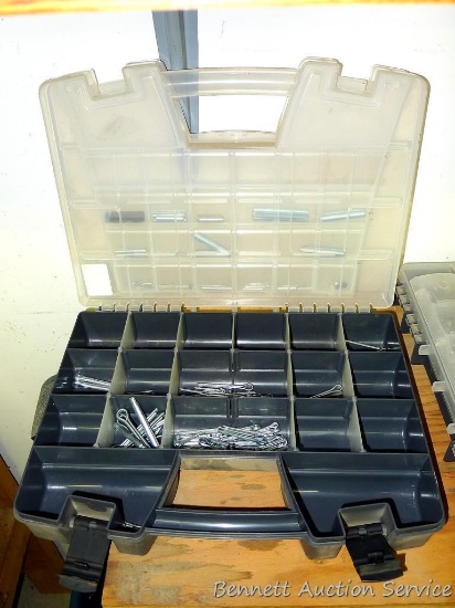 Organizer 11" x 15" filled with assortment of roll pins, key ways and cotter pins.
