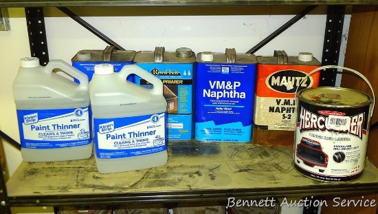 No shipping. Paint thinner; seam primer; VM&P Naphtha; truck bed liner; lacquer thinner.