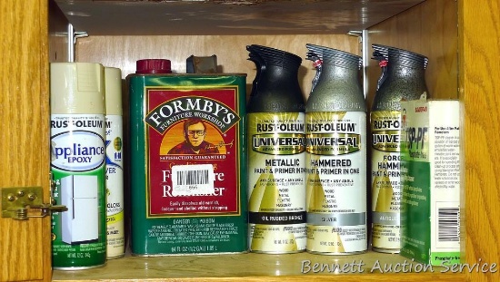 No shipping. Rust-Oleum paint & primer; Formby's Refinisher; TSP-PF heavy duty cleaner.