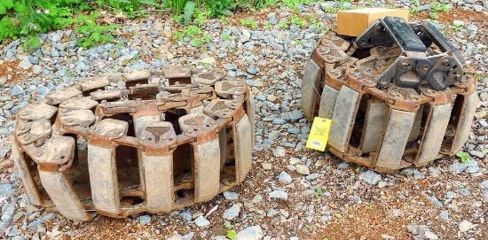 Grouser skid steer tracks. Each track is 24 links long, plus two extra links and some hardware.