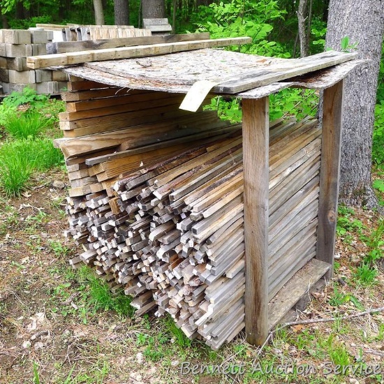 Pile of lumber stickers up to 4'. Plus some other pieces.