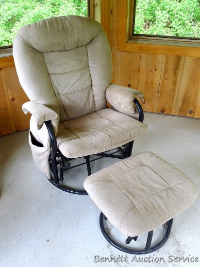 Nice swivel rocker with ottoman.