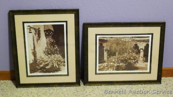 Pair of nicely framed and matted prints measure 18" x 22".