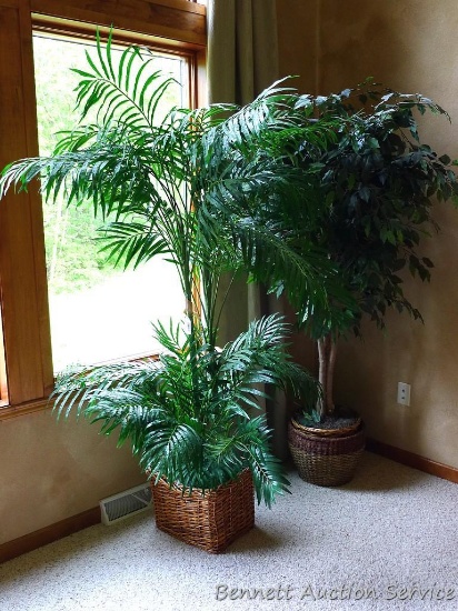 Two faux plants, each approx. 6' tall.