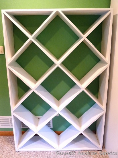 Organizer shelf is great for craft supplies. Measures 68" x 45" x 11-1/2" deep. Could be displayed