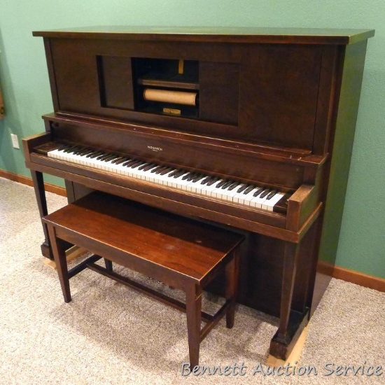 Monarch player piano is good looking and will compliment any room. We do not know if the player