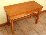 Sturdy little bench could also be used as an end table. Measures approx. 31