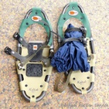 Field & Forest Kodiak 8x21 snowshoes are in great shape. Come with a pair of nylon gaiters to