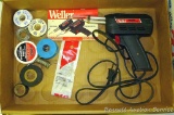 Weller heavy duty soldering gun 140/100 watts. Lot includes soldering paste, solder and extra gun