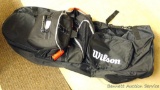 2' wide CocaCola duffle bag has an insulated cooler end; Wilson sports equipment bag is approx. 4'