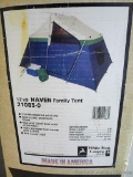 The box tells us that there is a 12'x9' Haven Family Tent in this box. We did not take it out or set