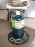 No shipping. Propane single burner camp stove with stable base. Stands about 12