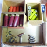 Catchall box of .357 Mag and .22LR cartridges; plus 12, 16, and 20 gauge shells.