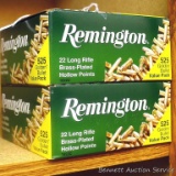 1050 rounds Remington .22LR brass plated hollow point cartridges.