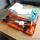 Hoppe's & Outers gun cleaning rods; material for patches; brushes;