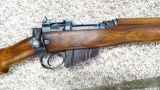 British Enfield rifle is marked 'US Property' and 'S No. 4 MK I*'. Lend-Lease rifle by Savage.