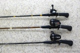 Three rods and reels