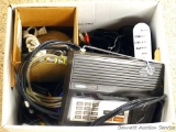 Uniden Bearcat Model BC140 10 channel scanner in good condition. Plus assorted cords, phone cord,