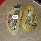 Two ratchet strap load binders with 2