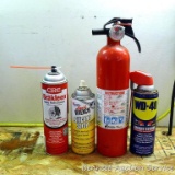 No shipping. Brake cleaner, silicone spray, WD-40 and a charged fire extinguisher.