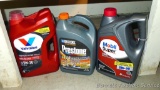 Around 3 quarts 5W-30 motor oil plus a quart or two of Dexcool antifreeze