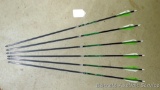 Six 5575 Gold Tip XT Hunter carbon arrows with field tips are 30