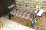 4' wide garden glider seems sturdy. Resin seat slats look a little saggy, should be easy to replace.