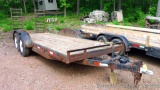 Tandem axle implement trailer with an 18' x 6'6