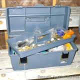 Plano tool box with tray contains door handle parts, flexible door stops, more.