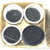 4 Partial paint pails of sheetrock screws, longest is 1-3/4