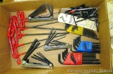 Several sets of SAE and metric hex wrenches; Eklind Tool Co. Torx set from T10 to T40; Eklind SAE