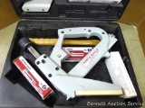 Porta-Nailer model 402 for tongue and groove solid wood & hardwood laminate flooring. Comes with