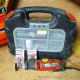Black & Decker RTX rotary Tool, runs. Lot includes nice carry case and lots of bits, grinding wheels