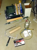 Painting supplies incl tray; rollers; tape; CAP spray and sprayer, series 3100; more.