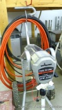 Wagner twin stroke piston pump paint sprayer, model 9170, 3/4hp, .33 gpm, incl hose, spray nozzle,