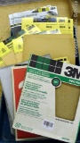 Automotive, wood, paint and rust, and general purpose sand paper and abrasives. Comes in box about